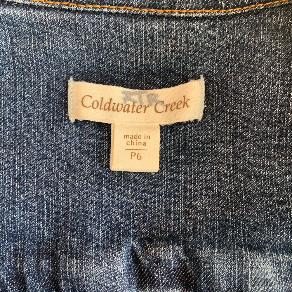 Coldwater Creek Denim Jacket Painted Sunflower 6P - Picture 6 of 6